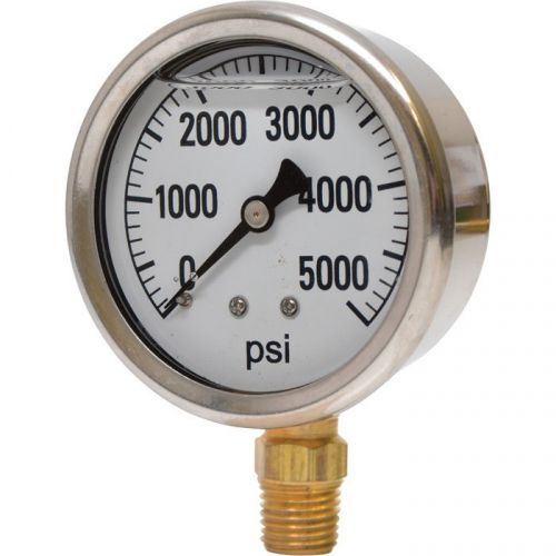 New valley instrument 2 1/2in stainless steel glycerin pressure gauge 0-5000 psi for sale