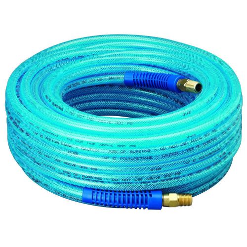 Blue 300 psi 3/8&#034; x100&#039; polyurethane air hose1/4&#034; mnpt swivel compressor tools for sale