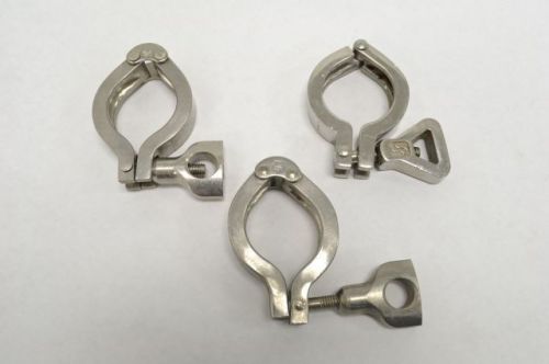 LOT 3 TRI CLOVER SANITARY STAINLESS HEAVY DUTY 2IN SIZE PIPING CLAMP B225407