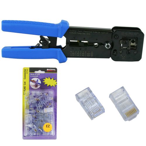 Platinum tools 100054 ez-rjpro hd crimp tool, jar ez-rj45 cat5/5e 50 connectors for sale