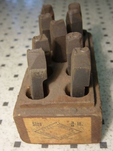 Steel Punch Stamp Set Leather Tools Vintage USA 0-9 Numbers 3/8&#034; Wood Box