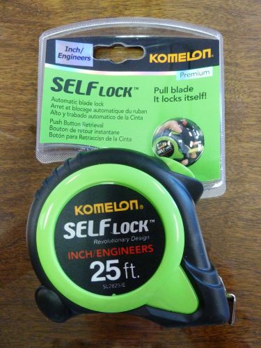 KOMELON SL2825IE 25-ft x 1&#034; Self Lock Inch Engineers Measuring Tape, BRAND NEW