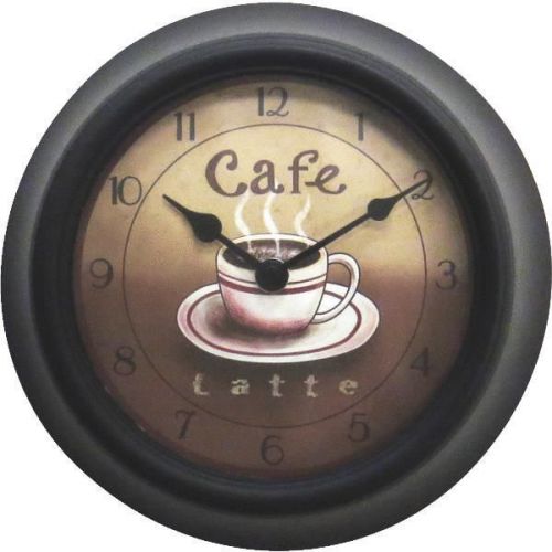 Geneva Clock Company 4804G Cafe Plastic Wall Clock-9&#034; COFFEE WALL CLOCK