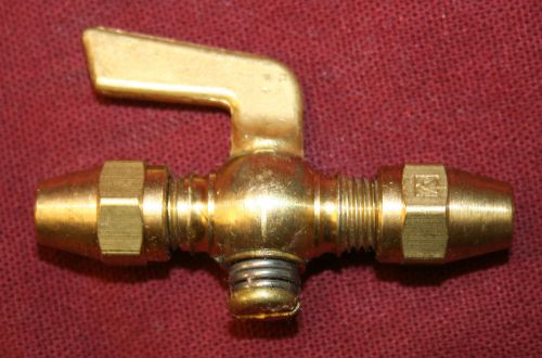 1/4 flare brass drain pet cock shut off valve fuel gas air ball pipe plumbing for sale