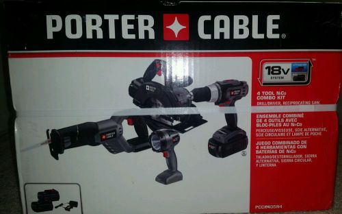 Porter Cable 4 Tool Combo Kit - Circ Saw, Drill/Driver, Recip saw, Flash light