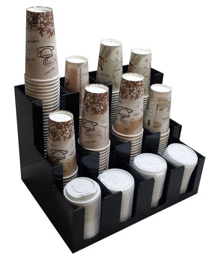 Cup an lid dispensers holder coffee, condiment caddy cup rack sugar organizer for sale