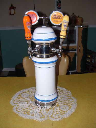 Canadian beer 2-  tap tower dispenser (Belle Gueule) porcelain ceramic deco etc