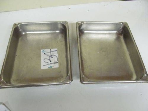 Vollrath lot 2 half 1/2 size stainless ss buffet steam insert baking pan 2-1/2&#034; for sale