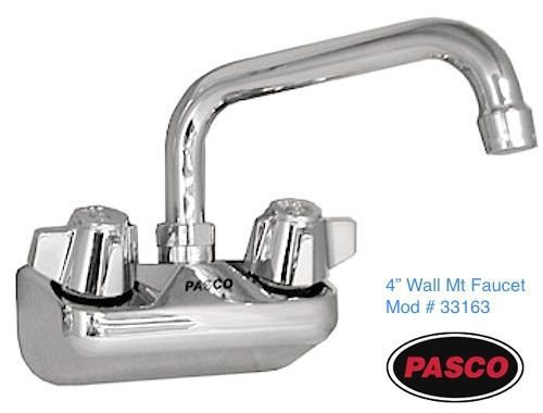 PASCO - 4&#034; cc-   WALL-MOUNT SINK FAUCET - 8&#034; spout - # 33163 - 3 lb weight nice