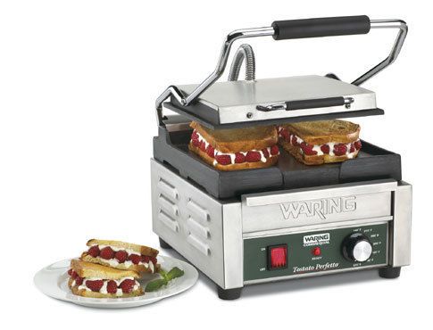 Waring commercial wfg150 compact italian-style flat grill, 120-volt for sale