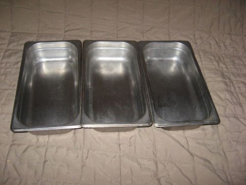 3 qty THIRD SIZE 2&#034; DEEP steam table pans
