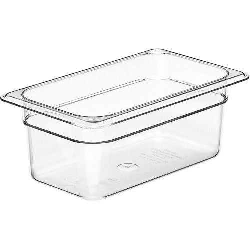 Cambro 1/4 gn food pan, 4&#034; deep, 6pk clear 44cw-135 for sale