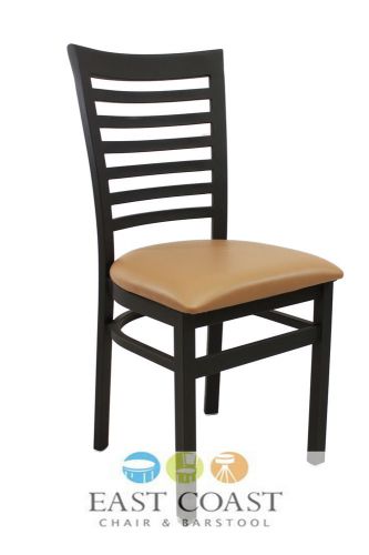 New gladiator full ladder back restaurant chair with tan vinyl seat for sale