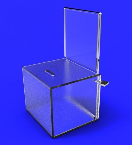 24 Clear Plexiglass Acrylic Donation Box Fund-raising Charity Collection 1104024