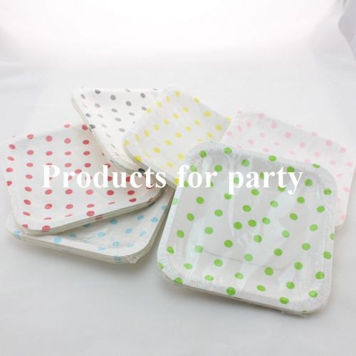 240pcs Disposable Chevron Striped dot 7&#034; Party Paper Plates Wedding Supplies