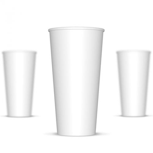 22 oz White Paper Drink Cups - 1,000 / Case