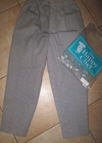 HAPPY CHEF houndstooth cook chef pants men&#039;s size S uniform &amp; One Size top White