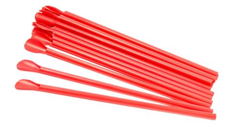 Red Spoon Straws Case of 300 for Shaved Ice Snow Cones