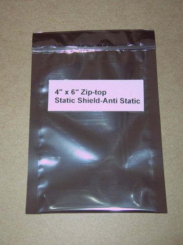 Static Shield, 4 x 6 &#034; 100 Zip-top  bags