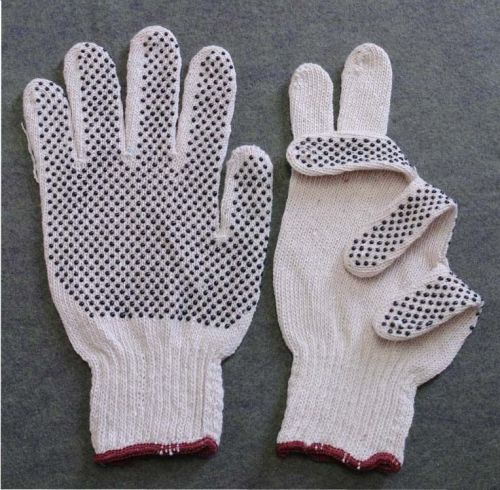 36 pairs cotton /poly work gloves  lg, extra large w/ pvc dot extra grip white for sale
