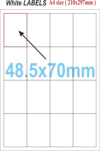 48.5x70mm White Blank A4 297x210mm Label Sticker paper matt copier printer F 17