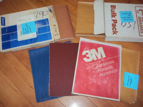 146 sheets of unused sandpaper from 3m norton &amp; carborundum in assorted grits for sale