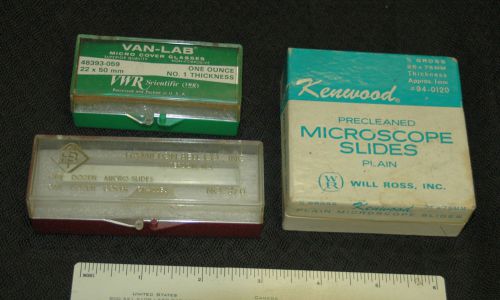 120+ microscope slides van-lab, hamilto bell, kenwood for sale