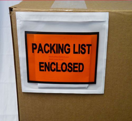 1000 4 1/2X5 1/2 Full Faced Packing List Enclosed Envelopes 2 mil 4.5 x 5.5