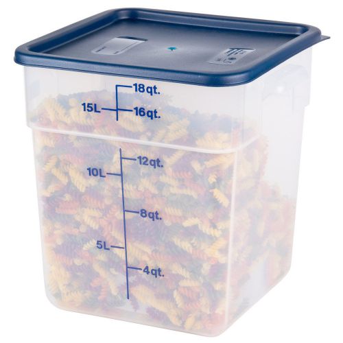 Cambro 18 qt. Translucent Square Polycarbonate Food Storage Container WITH LIDS