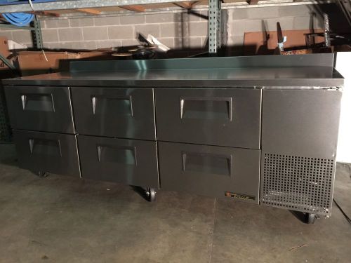 True 93&#034; Stainless Steel 32&#034;  Worktop Refrigerator Cooler 6 Drawer TWT-93D-6