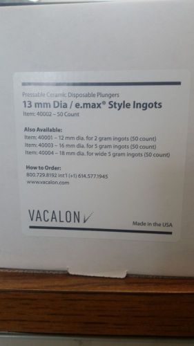 Vacalon 13 mm IPS E.max Pressable ceramic disposable plungers 50 ct.