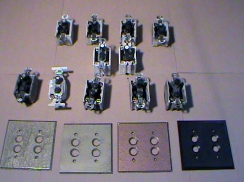 11 CERAMIC PUSH BUTTON LIGHT SWITCHES &amp; 5 FACE PLATES