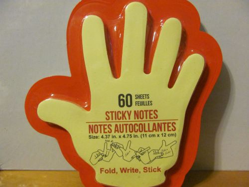HAND sticky notes  60 sheets   NEW  fold, write and stick