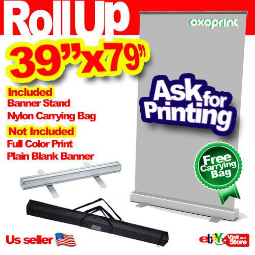 Retractable roll up banner 39&#034; x 79&#034; display banner stand ( not print included ) for sale