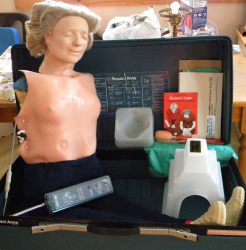 Laerdal resusci anne cpr manikin full body mannequin doll untested &amp; microphone for sale