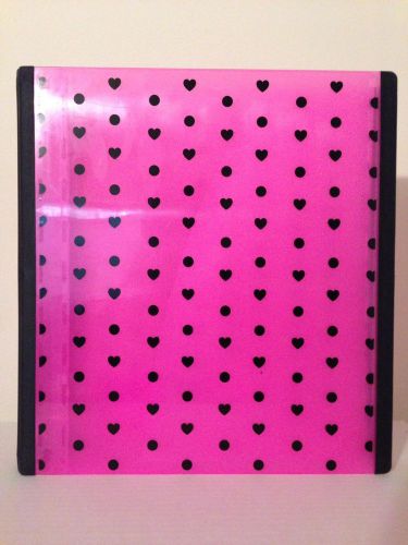 Teen vogue binder pink hearts, staples better binder! 3-ring 1.5&#034; use as planner for sale