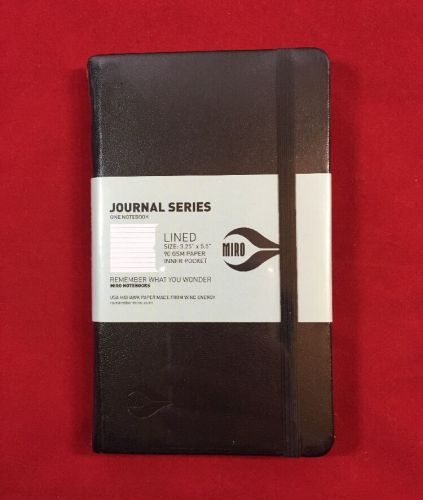 MIRO Journal 3.25&#034; x 5.5&#034; 144 Pages LINED BLACK Faux Leather Hard Cover NOTEBOOK