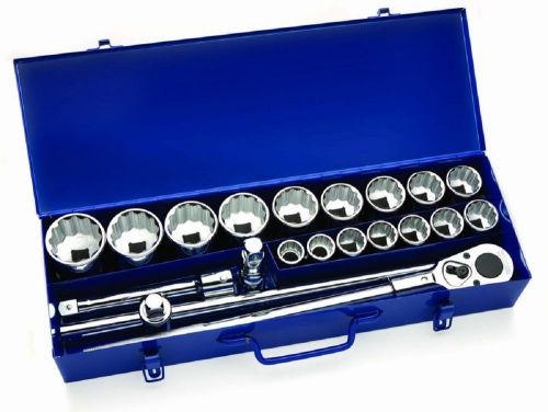 Drive Socket Lok Tool 21-Pc Set 3/4&#034; Industrial w/Metal Box Professional Quality