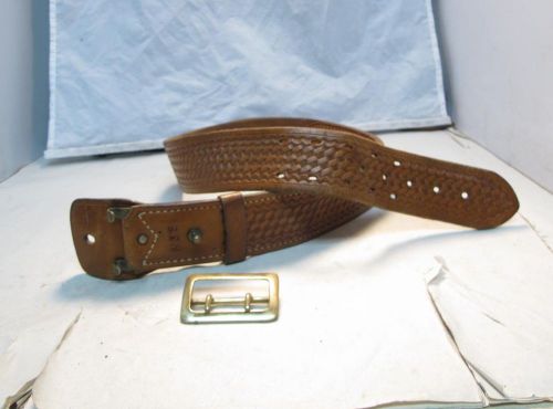 #201 Size 36&#034; NTBW SHOEMAKER Police Duty 2.25&#034; Belt with Brass Buckle