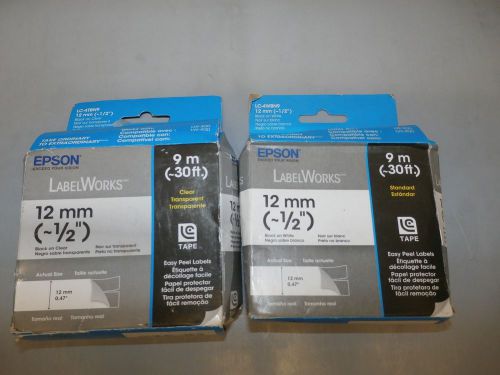 2 PACK Genuine Epson LabelWorks LC Tape Cartridge Black  LW-300,400 LC-4TBN9
