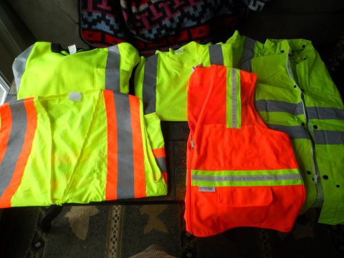 Lot of safety gear, vests, shirt, sweatshirt, jacket (5 pcs) for sale