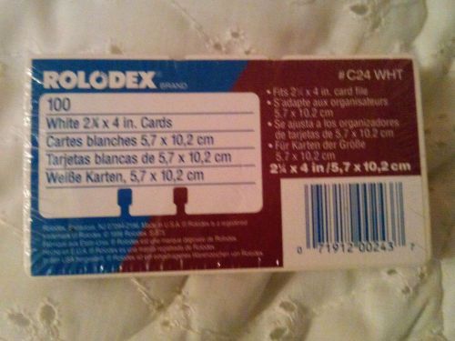 Rolodex refill cards. 2-1/4 x 4. 100 pack. White #C24 new in package. 1996