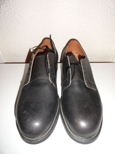 BLACK LEATHER &#034;WORK AMERICA&#034; neoprene resistant shoes sz 10 1/2 W