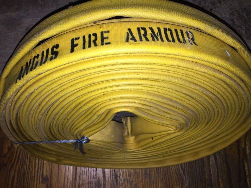 1987 angus fire armour super inch lined forestry hose 100 foot 1&#034; yellow vintage for sale