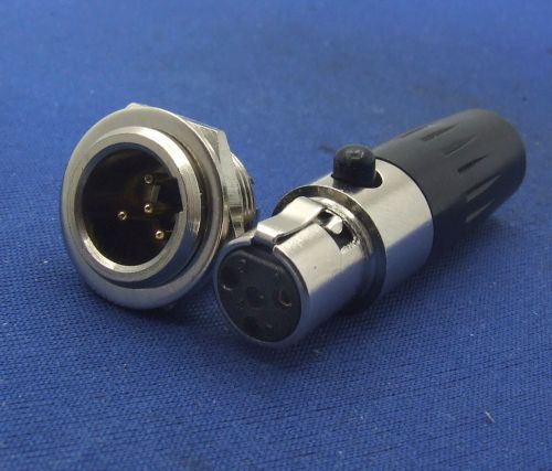 1 set Connector - Mini XLR 4-Pin Male Cable Inline Plug Small 4-pin TA3F socket