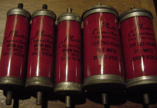 1 plastic capacitors mfg co. chicago 2,000 vdcw 0.1 mfd of 30-104. for sale