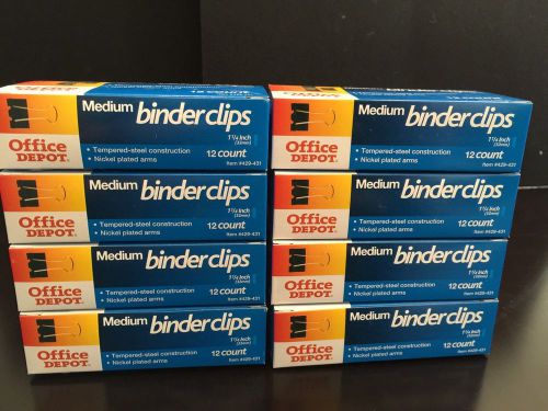 8 Boxes Of Medium Binder Clips, 12 Count Office Depot