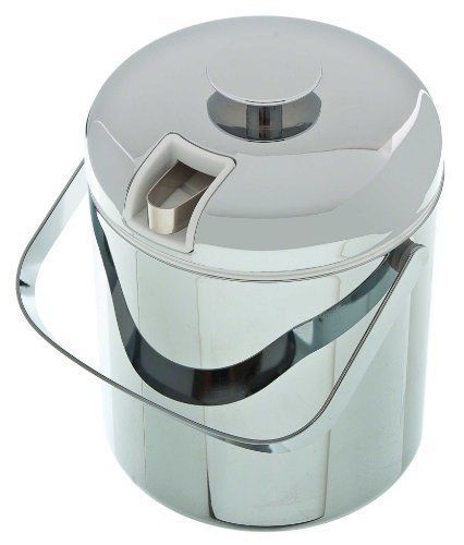 Update International IB-130C Chrome Plated Ice Bucket with Built in Tong Holder
