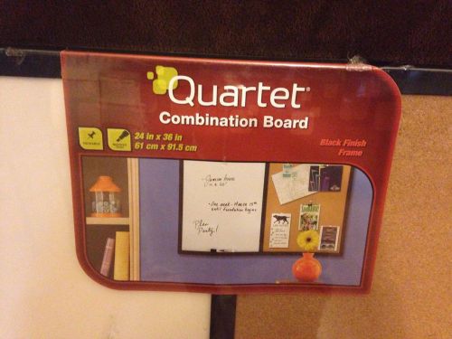 Quartet combination board, 2 x 3 feet, dry erase &amp; cork, black finish frame for sale