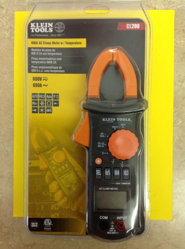Brand new klein tools cl200 600a ac clamp meter w/ temperature for sale